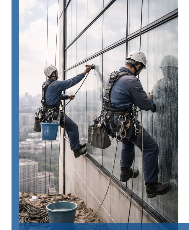 Профессиональная мойка фасадных окон альпинистами в Ангарске