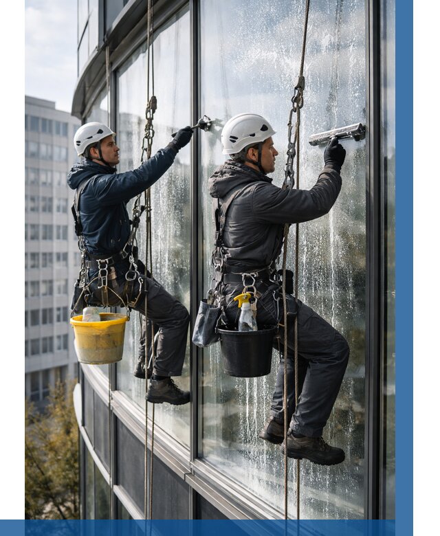 Мойка панорамных окон в Ангарске от 360 р. заказать у ВЫСОТНИК-Нгр