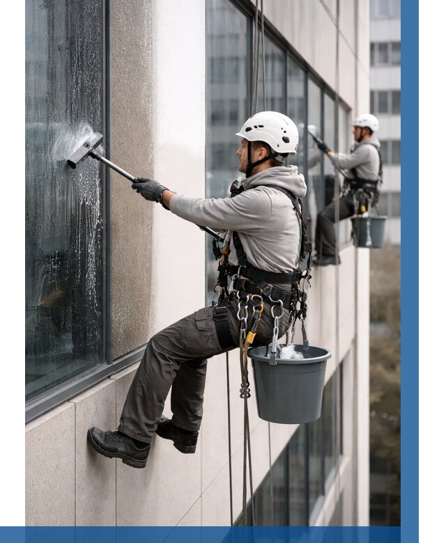 Мойка фасадов зданий в Ангарске под ключ от 360 р. | ВЫСОТНИК-Нгр