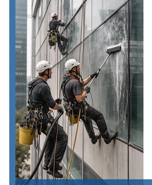 Профессиональная высотная мойка фасадов зданий в Ангарске