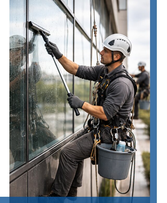 Мойка стеклянных фасадов в Ангарске от 205 р. | ВЫСОТНИК-Нгр