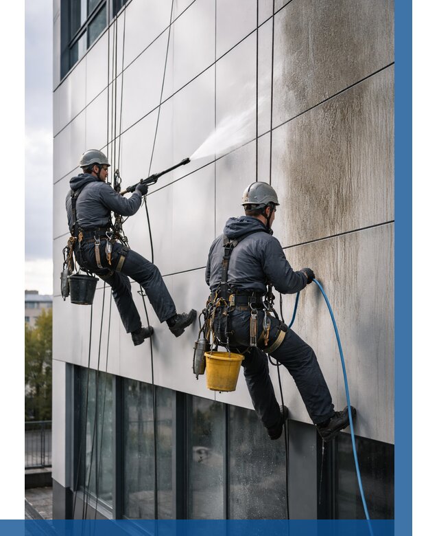 Мойка фасада из композита в Ангарске по цене от 308 р. | ВЫСОТНИК-Нгр