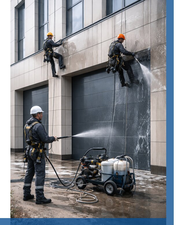 Послестроительная мойка фасада в Ангарске от 308 р. | ВЫСОТНИК-Нгр