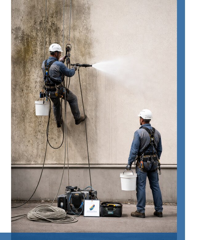 Очистка фасада от плесени в Ангарске от 308 р. | ВЫСОТНИК-Нгр