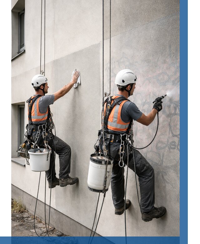 Антиграффити покрытие фасада в Ангарске от 616 р. | ВЫСОТНИК-Нгр