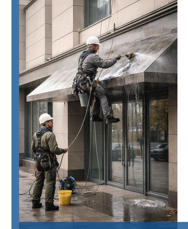 Профессиональная мойка козырьков и навесов в Ангарске