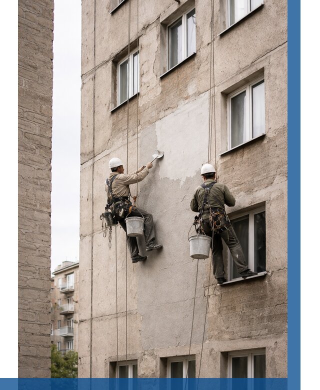 Косметический ремонт фасада в Ангарске от 1130 р. | ВЫСОТНИК-Нгр