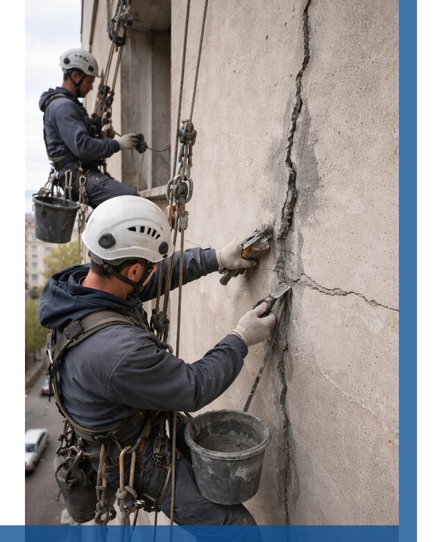 Заделка трещин на фасаде в Ангарске от 925 р. | ВЫСОТНИК-Нгр