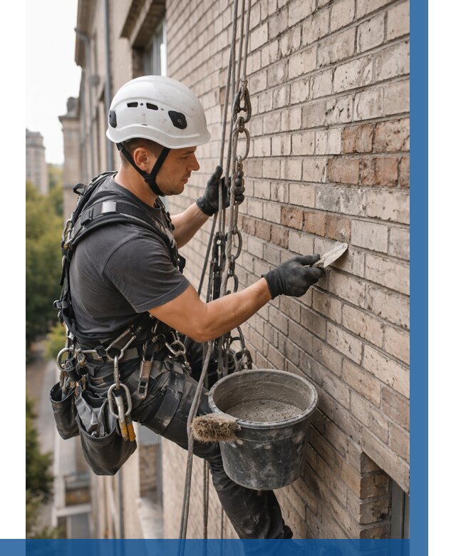 Ремонт кирпичной кладки фасада в Ангарске от 1849 р. | ВЫСОТНИК-Нгр