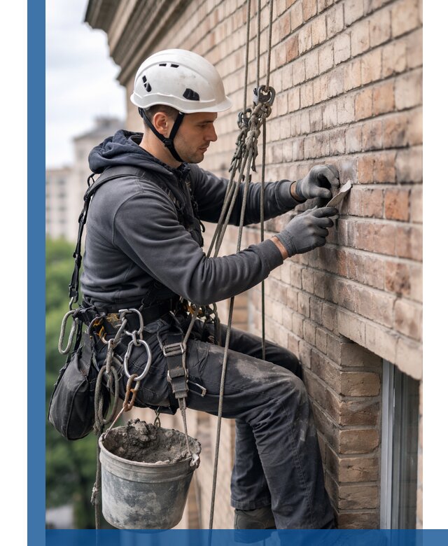 Качественный ремонт кирпичной кладки фасада в Ангарске с гарантией