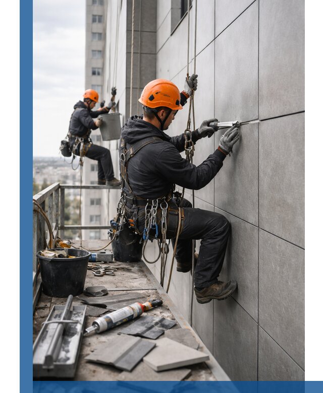 Профессиональный ремонт фасада из керамогранита в Ангарске