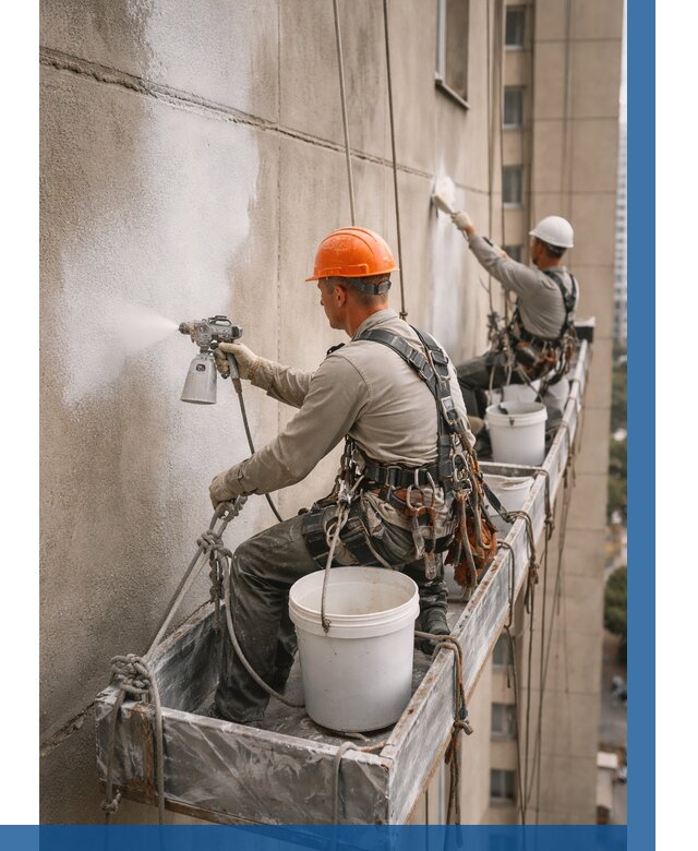 Грунтовка фасада на высоте в Ангарске от 123 р. | ВЫСОТНИК-Нгр