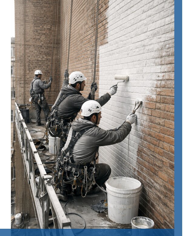 Покраска кирпичного фасада в Ангарске от 360 р. | ВЫСОТНИК-Нгр