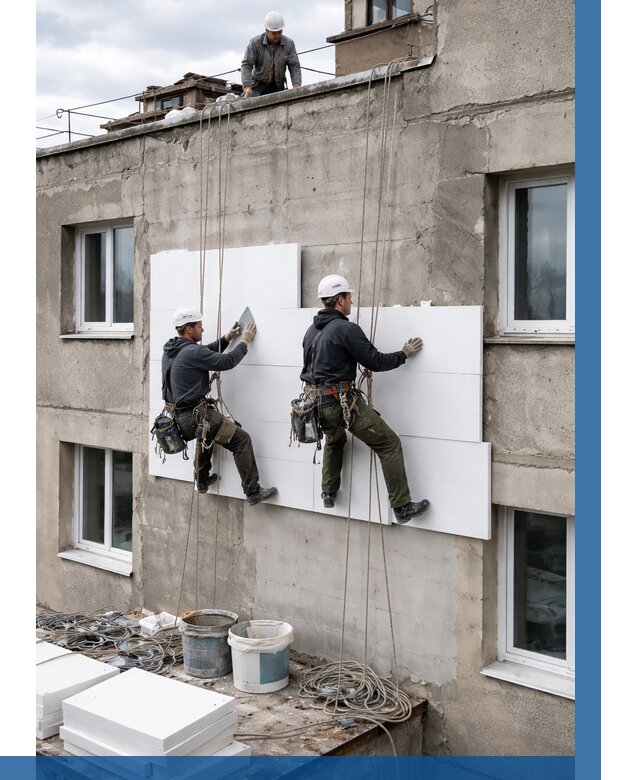 Утепление фасада пенополистиролом в Ангарске от 1849 р. | ВЫСОТНИК-Нгр