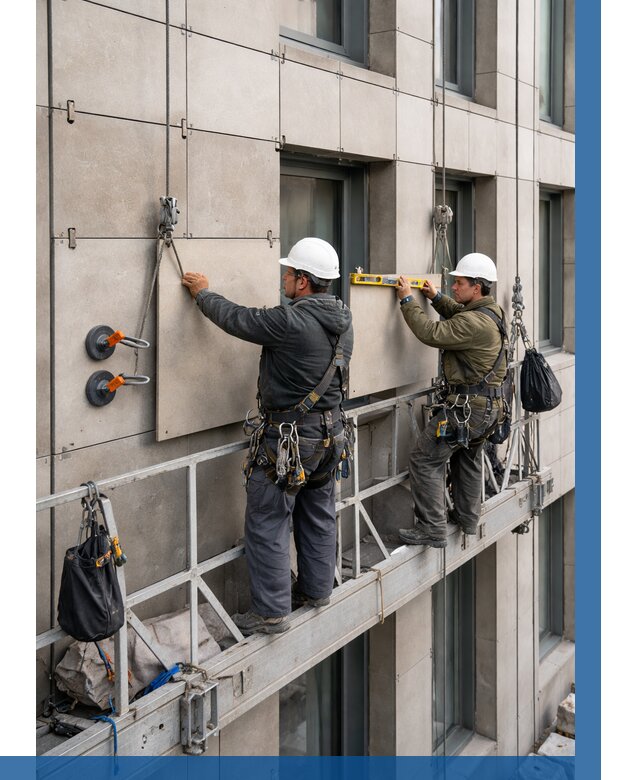 Монтаж керамогранита на фасад в Ангарске от 2569 р. | ВЫСОТНИК-Нгр