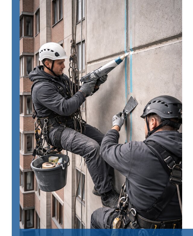 Вторичная герметизация швов фасада и кровли в Ангарске