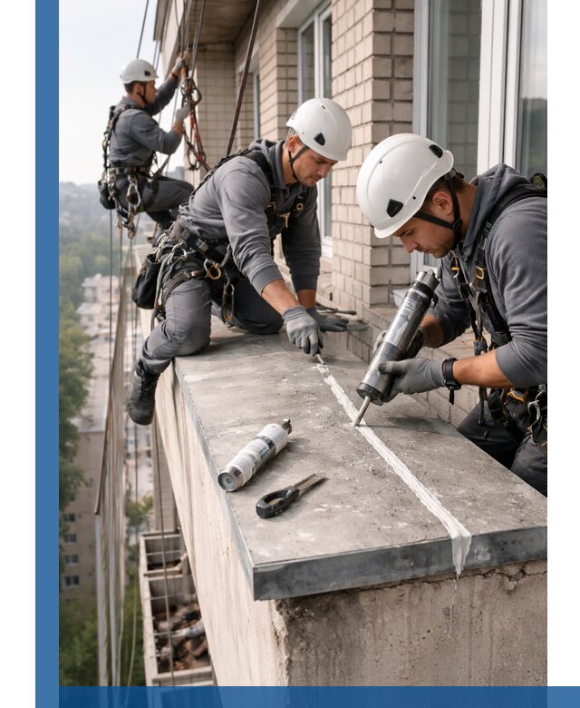 Герметизация балконного козырька в Ангарске профессионально