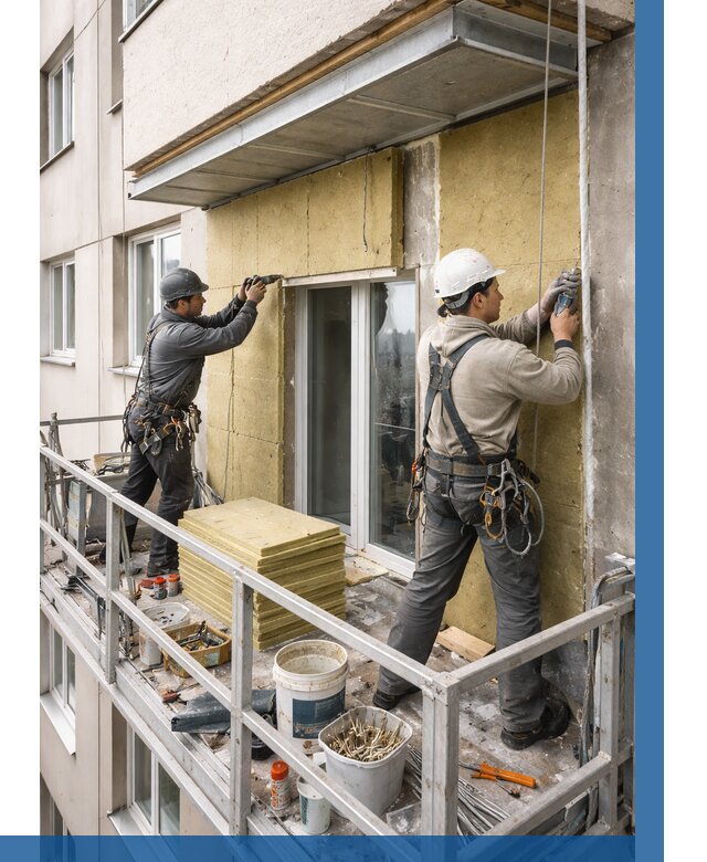 Утепление балкона снаружи в Ангарске от 1644 р. под ключ ВЫСОТНИК-Нгр