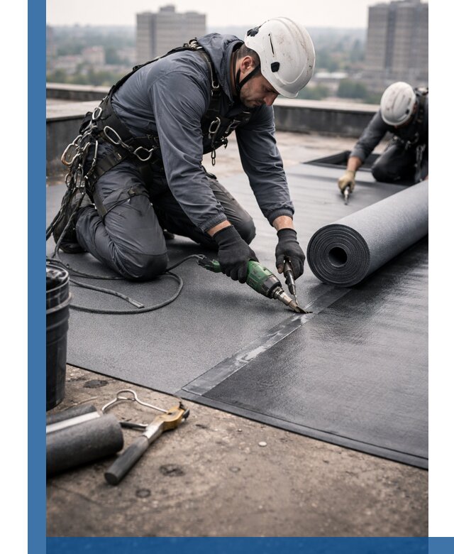 Ремонт мягкой кровли в Ангарске с выездом промальпинистов