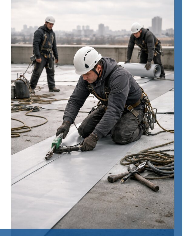 Ремонт мембранной кровли в Ангарске от 1849 р./м2 | ВЫСОТНИК-Нгр