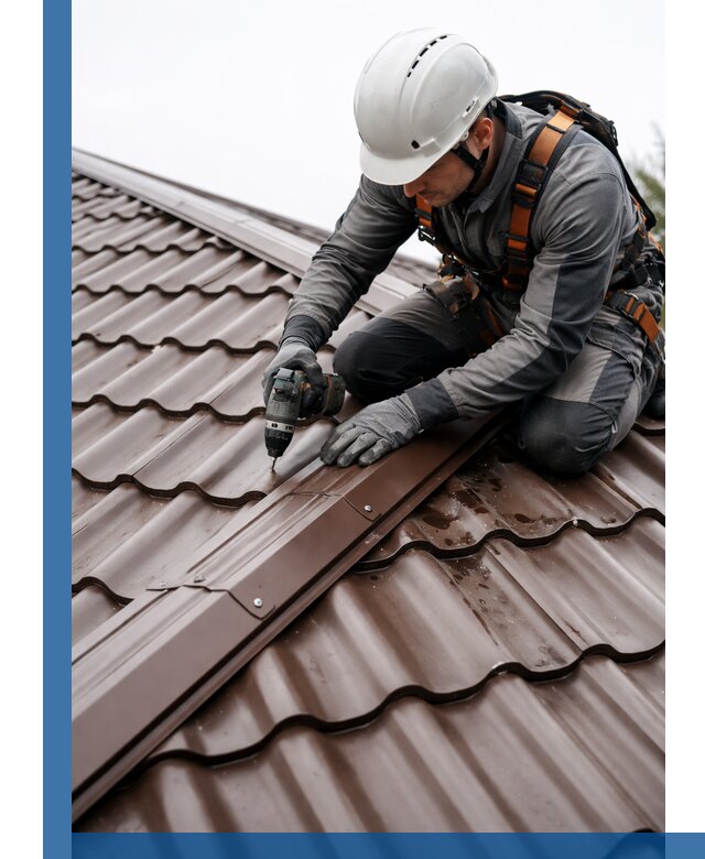 Ремонт металлочерепицы на крыше в Ангарске профессионально