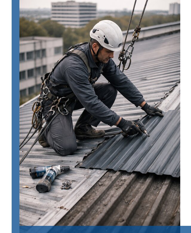 Ремонт профнастила на кровле в Ангарске, работы под ключ