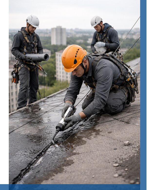 Устранение протечек кровли в Ангарске от 12329 р. | ВЫСОТНИК-Нгр