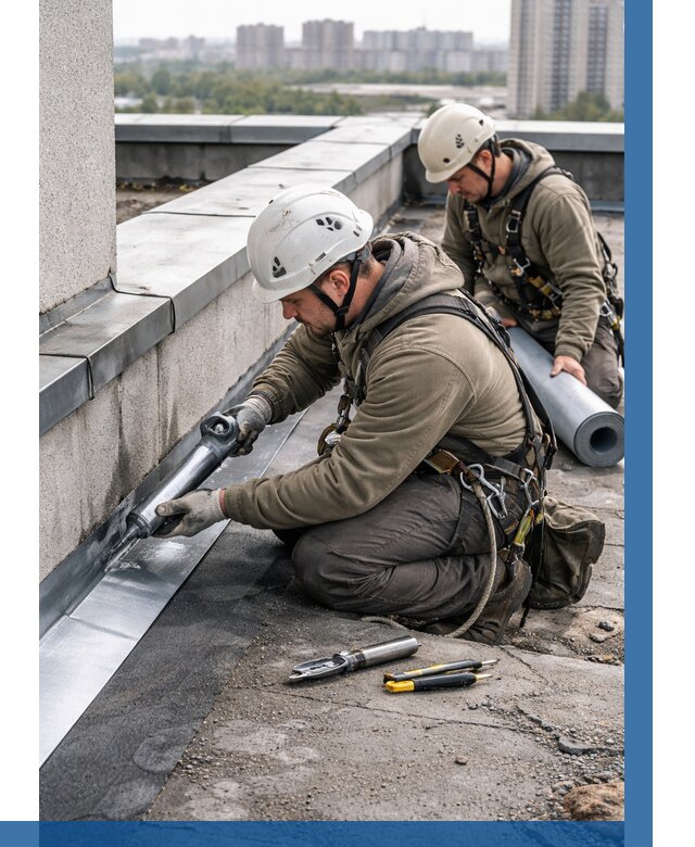 Ремонт кровельных примыканий в Ангарске от 1233 р. | ВЫСОТНИК-Нгр