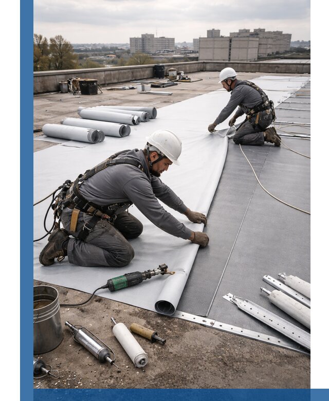 Монтаж мембранной кровли в Ангарске для промышленных зданий