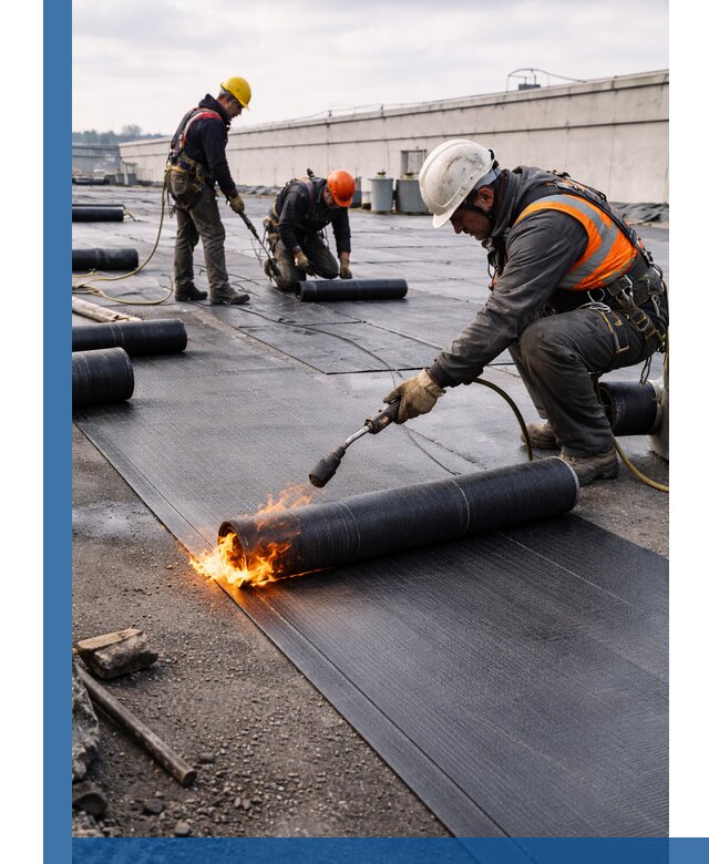 Монтаж наплавляемой кровли в Ангарске профессионально