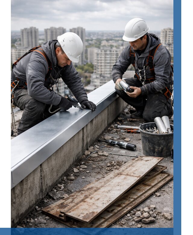 Замена парапетных крышек под ключ в Ангарске от 1233 р. | ВЫСОТНИК-Нгр