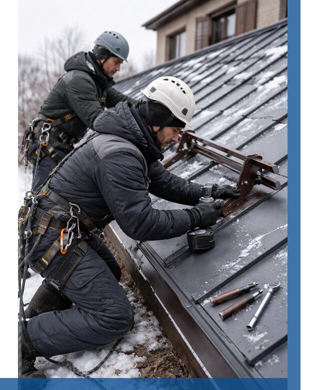 Монтаж снегозадержателей в Ангарске от 462 р. | ВЫСОТНИК-Нгр