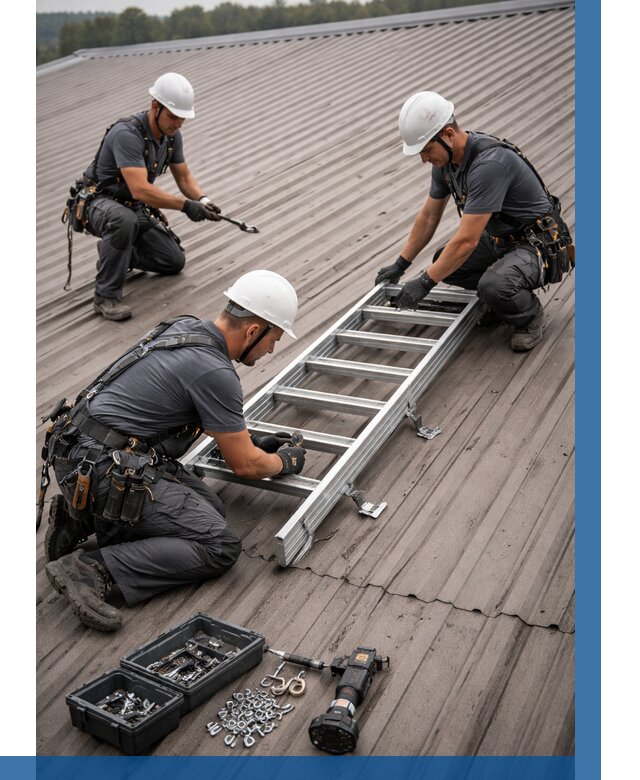 Монтаж кровельной лестницы в Ангарске от 4623 р. | ВЫСОТНИК-Нгр