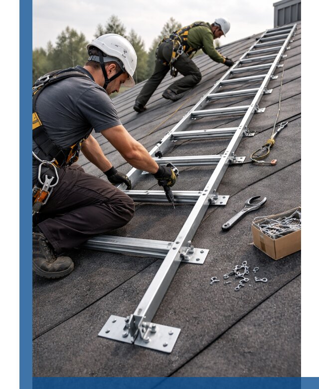 Профессиональный монтаж кровельной лестницы в Ангарске под ключ