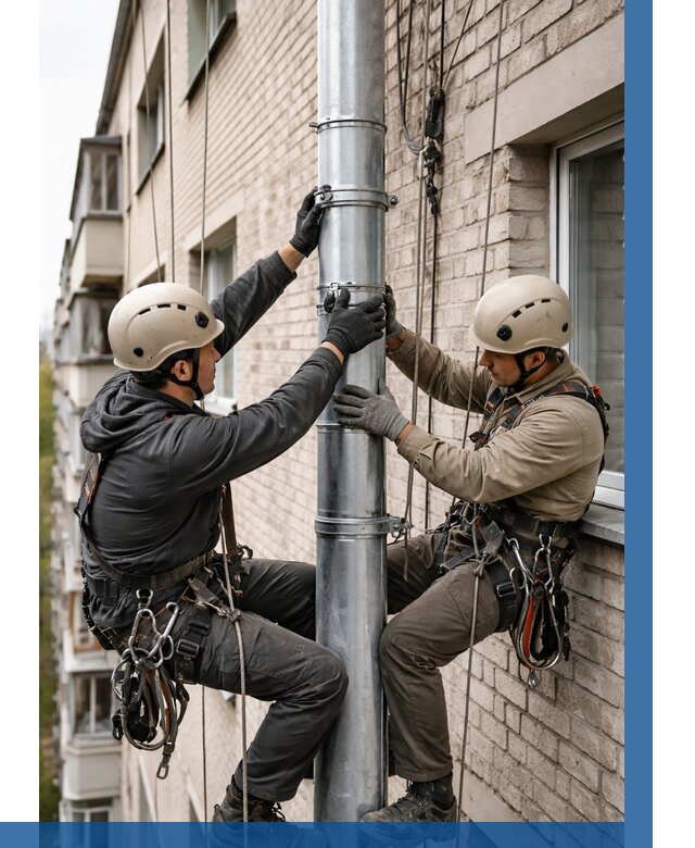 Замена водосточных труб в Ангарске от 6678 р. | ВЫСОТНИК-Нгр