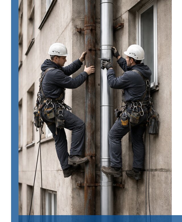 Замена водосточных труб в Ангарске: монтаж и демонтаж под ключ