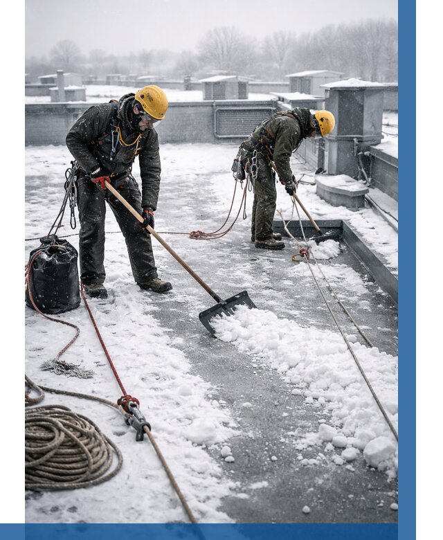 Очистка крыши от снега в Ангарске от 7706 р. | ВЫСОТНИК-Нгр