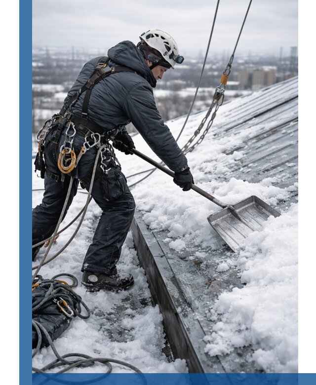 Профессиональная очистка кровли от снега и наледи в Ангарске