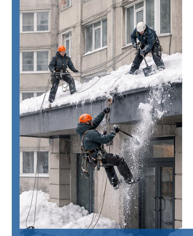 Безопасная очистка навесов от снега в Ангарске круглогодично