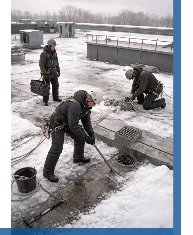 Абонентское обслуживание кровли зимой в Ангарске от 8219 р. | ВЫСОТНИК-Нгр