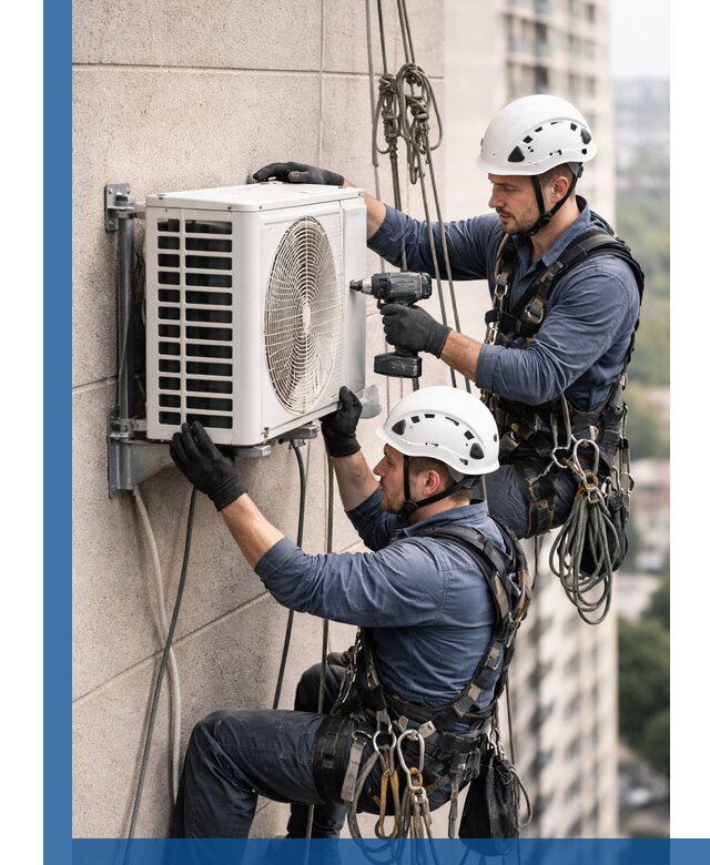 Монтаж внешнего блока кондиционера в Ангарске установка и крепление