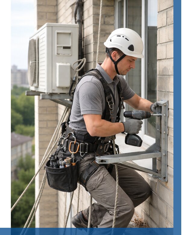 Установка кронштейнов кондиционера в Ангарске от 3596 р. | ВЫСОТНИК-Нгр