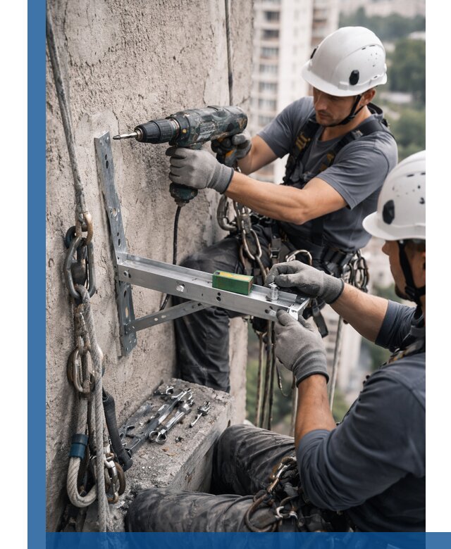 Установка кронштейнов кондиционера и крепежа в Ангарске