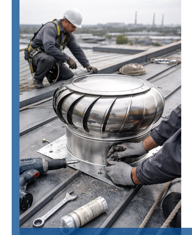 Установка дефлекторов на кровле в Ангарске профессионально