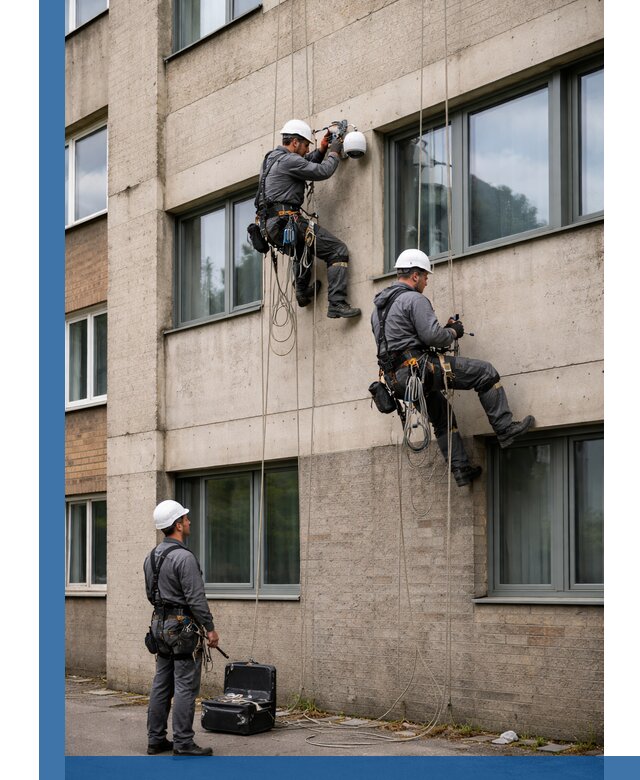 Монтаж фасадных камер видеонаблюдения в Ангарске под ключ