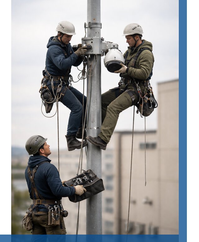 Установка видеокамер на мачте в Ангарске от 8733 р. | ВЫСОТНИК-Нгр