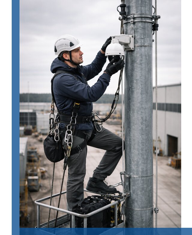 Профессиональная установка видеокамер на мачте в Ангарске