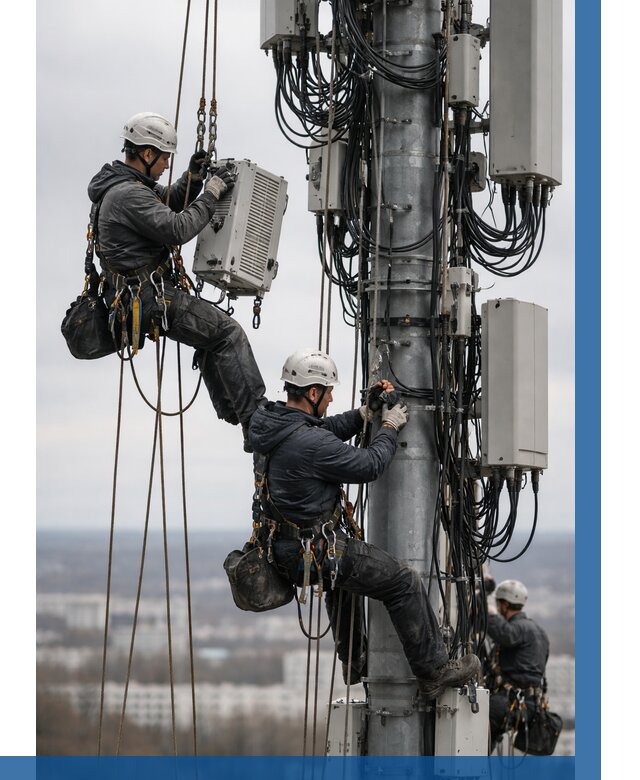 Монтаж оборудования связи на мачте в Ангарске от 7706 р. | ВЫСОТНИК-Нгр