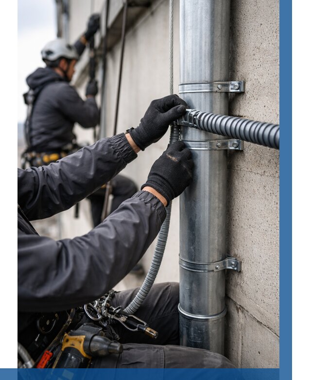 Монтаж гофры для кабеля в Ангарске от 308 р. | ВЫСОТНИК-Нгр