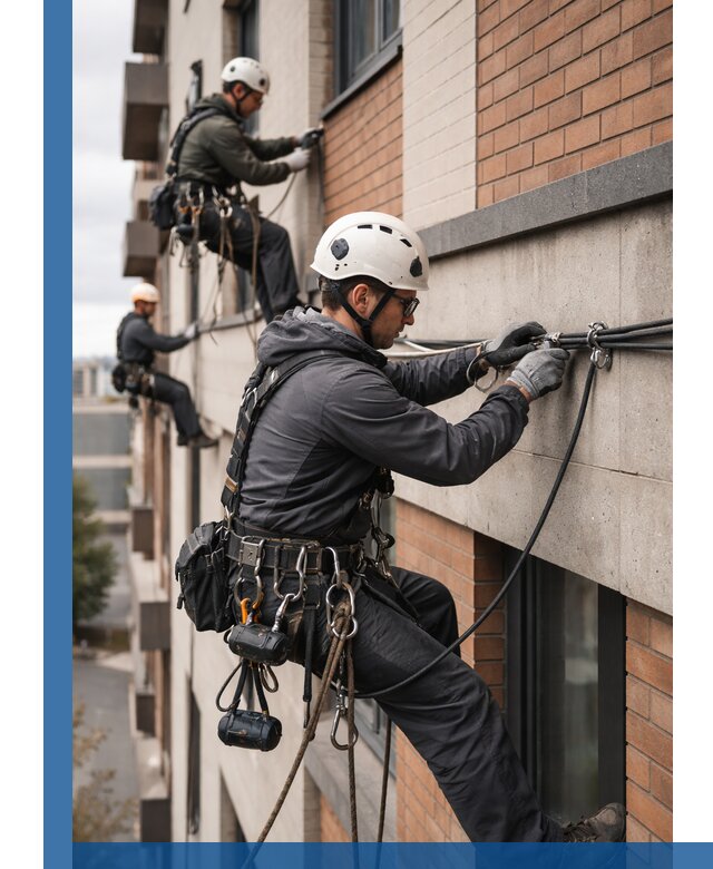 Крепление кабеля на фасаде монтаж и крепеж в Ангарске